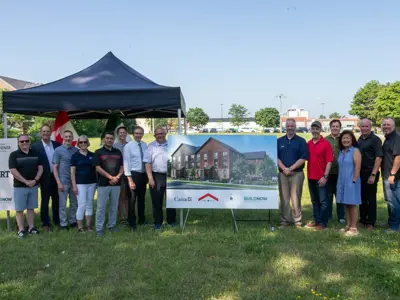 City council and Habitat for Humanity staff at site of future homeownership project 