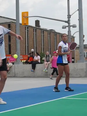 people playing pickleball