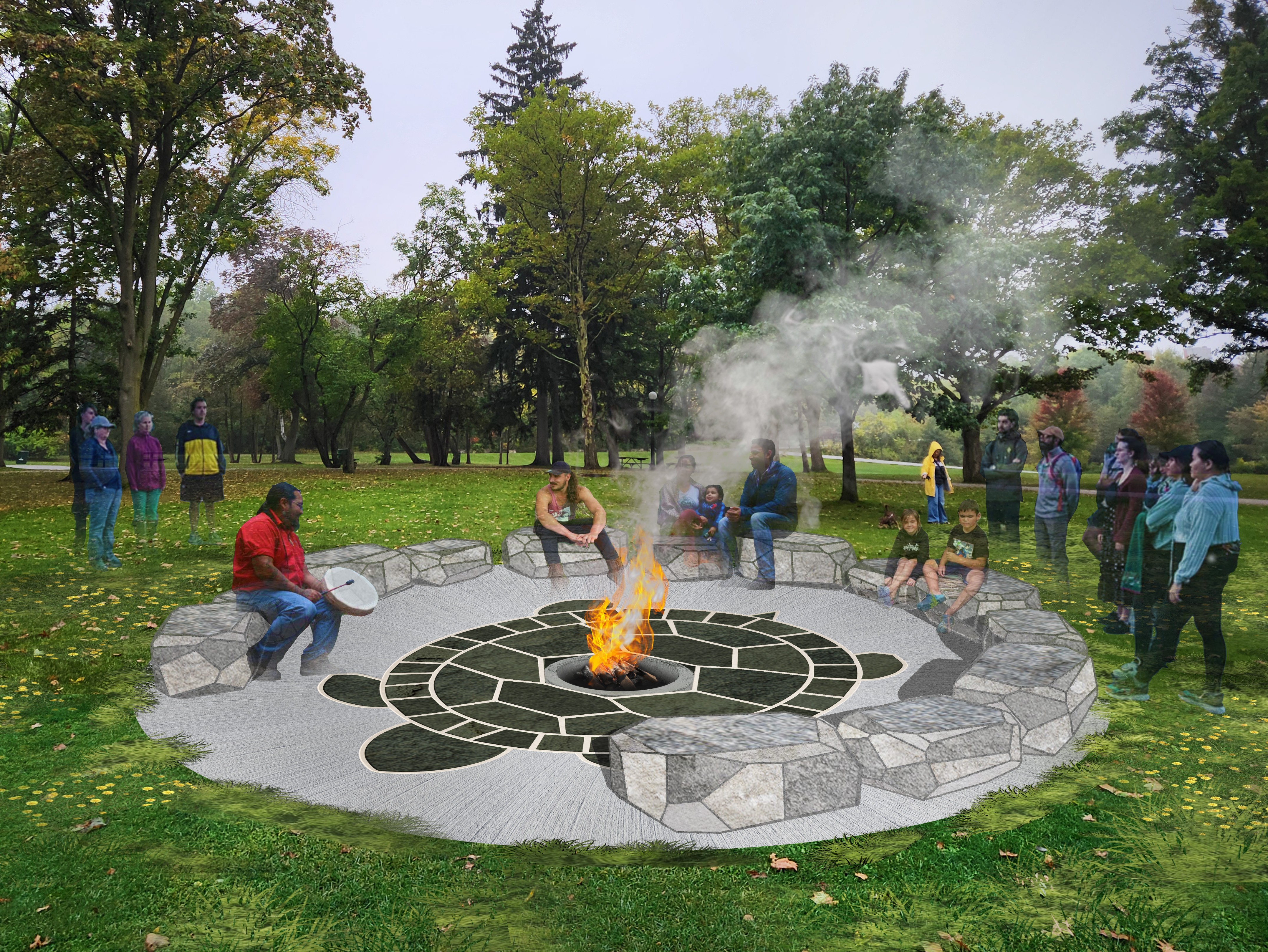 Rendering of new ceremonial fire space