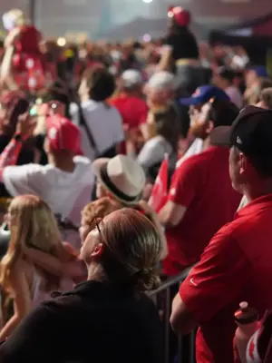 Fans looking on while watching an event