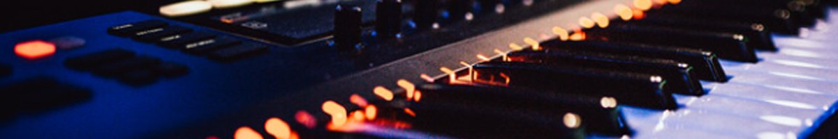 Close-up photo of an electric keyboard