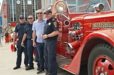 Kitchener Fire department displaying fire truck