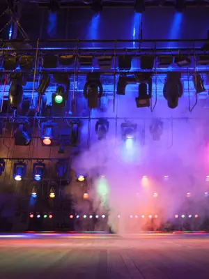 Stage with lighting