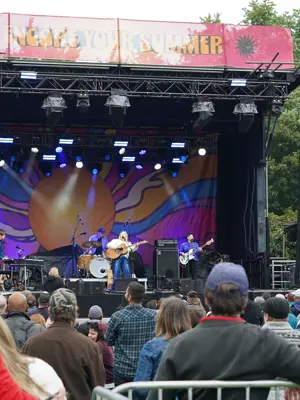 outdoor concert stage with a banner that says Endless SUmmer