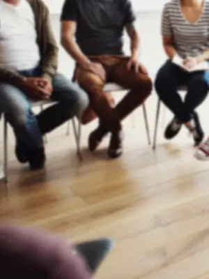 Conversation group sitting in a circle