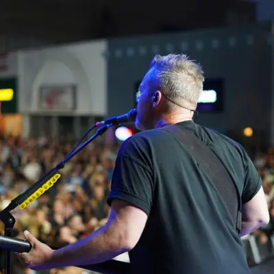 Person performing at Wayback music festival