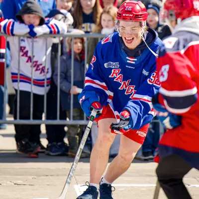 Kitchener Rangers player during gameplay 