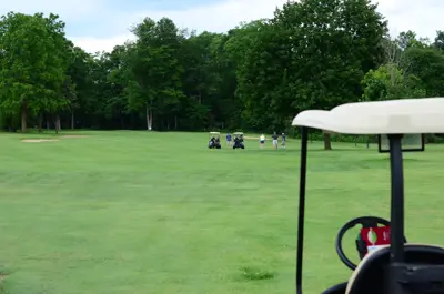 Looking down the fairway towards a hole at Doon Valley Golf Course