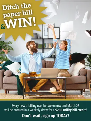 Couple throwing hands in the air while working on billing