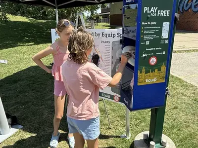 Children using an Equip Sports locker