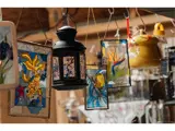 Stained glass work and lanterns