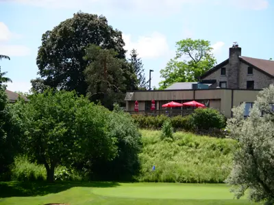 Photo looking up at the Doon Valley clubhouse