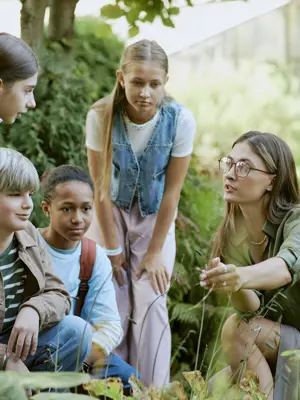 people looking at nature