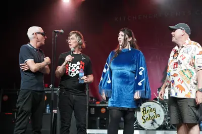 Performers on stage at Canada Day celebrations